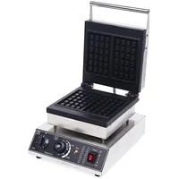 Profi Waffeleisen mit antihaftbeschichteten Backplatten, Waffelautomat für belgische Herzen Waffeln mit Edelstahl Gehäuse, 50-300 °C stufenlos (2 Stk)