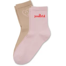 Tchibo - 2 Paar Statement-Socken - Damen - Gr. 39-42 - beige