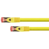 Python Python® Series Patchkabel mit Rastnasenschutz und Nylongeflecht, Cat. 6, S/FTP, PiMF, PVC, 250MHz, OFC, gelb, 30 m),