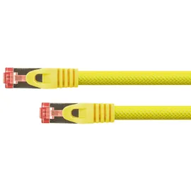 Python Python® Series Patchkabel mit Rastnasenschutz und Nylongeflecht, Cat. 6, S/FTP, PiMF, PVC, 250MHz, OFC, gelb, 30 m),
