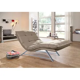 W.Schillig Relaxliege daily dreams Leder 95 x 91 x 170 cm braun mit Kissen