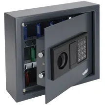 HMF 2030-11 Schlüsseltresor mit Zahlenschloss, 30 Haken, 30 x 28 x 10 cm, Anthrazit