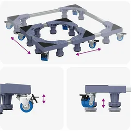 vidaXL Waschmaschinensockel Grau 66 x 66 x 12 cm Edelstahl - Grau