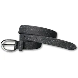 Ledergürtel, schimmernde Oberfläche mit Glitzer, Gr. 90, anthrazit, , 25709049-90