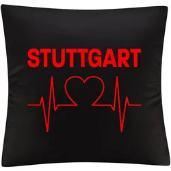 multifanshop Kissenbezug - Stuttgart - Herzschlag - Druck rot - Kissen