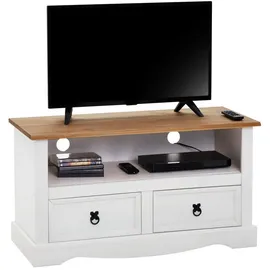 CARO-Möbel CAMPO TV-Lowboard 99x54 cm Braun/Weiß Holz