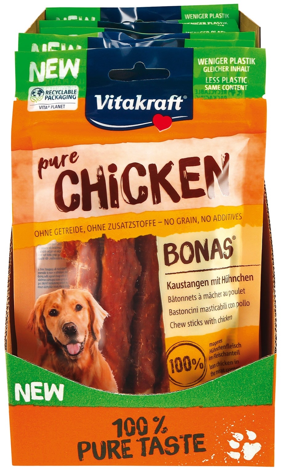 Vitakraft Chicken Bonas Kaustangen Huhn 80 g, 13er Pack