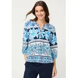 Olsen Tunikashirt Shirt mit Tunikaausschnitt und Panneaux-Print blau 48