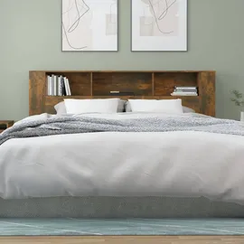 vidaXL Kopfteil mit Ablagen Räuchereiche 200x18,5x104,5 cm