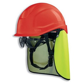 Uvex pheos S-KR IES Nackenschutz - Schutzbrille mit BG Bau Förderung - Farbe:rot