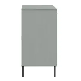 vidaXL Sideboard OSLO mit Metallbeinen Grau 113x40x77 cm Massivholz