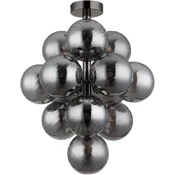 GLOBO LIGHTING LED Deckenleuchte "CONOR", grau (rauchfarben), 13 flammig, Ø 39,50cm,, Lampen, Glaskugeln