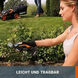 Worx WG801E.91 Heckenschere 20V - 4 in1 Multiwerkzeuge für Heckenschere, Rasenmäher, Heckenschneider und Strauchschere - SOLO - OHNE AKKU UND LADEGERÄT