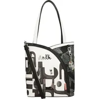 anekke Schultertasche Umhängetasche Peace & Love Nature Sixties Tote Bag With Shoulder Strap Black & White mehrfarbig - Bunt