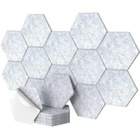 Relaxdays Akustikplatten Hexagon grau 18 St. 30 x 26