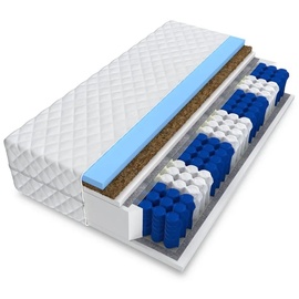 Fdm Matratze titan 9 Zonen 100x200 Premium Hybrid foam Taschenfederkern kokos H2 H3