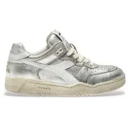 Diadora für Damen. 201181320 Leder Turnschuhe B560 silber (41), Schnürsenkel, Lässig