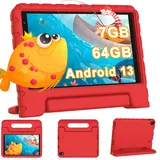 YESTEL Kinder Tablet mit Wi-Fi 6, Android 13, 7GB RAM 64GB ROM (Erweiterung 1TB), Bluetooth 5.0, Bildung Tablet 8 Zoll 1280 * 800 IPS, 3600mAh Akku, Doppelkamera, GPS, mit Kindersicherer Hülle, Rosa