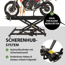 Trutzholm Motorradhebebühne hydraulisch 560 kg Breite 60 cm Schwerlast Scherenheber Schwarz