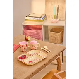 Rice Kinderteller mit 4er Einteilung pink Fun Fair Print