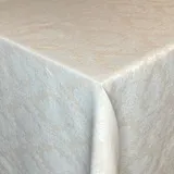 Jacquard Weihnachten Tischdecke Baumwolle beschichtet eingefasst Classic01 beige eckig rund oval (140 x 320 cm oval)