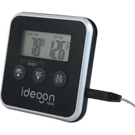 ideoon Grillthermometer 19 cm rostfrei schwarz