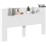 vidaXL Kopfteil mit Regal Weiß 180 x 16,5 x 103,5 cm Holzwerkstoff