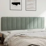 vidaXL Kopfteil-Kissen \"Hanko\" Hellgrau 180 cm Samt