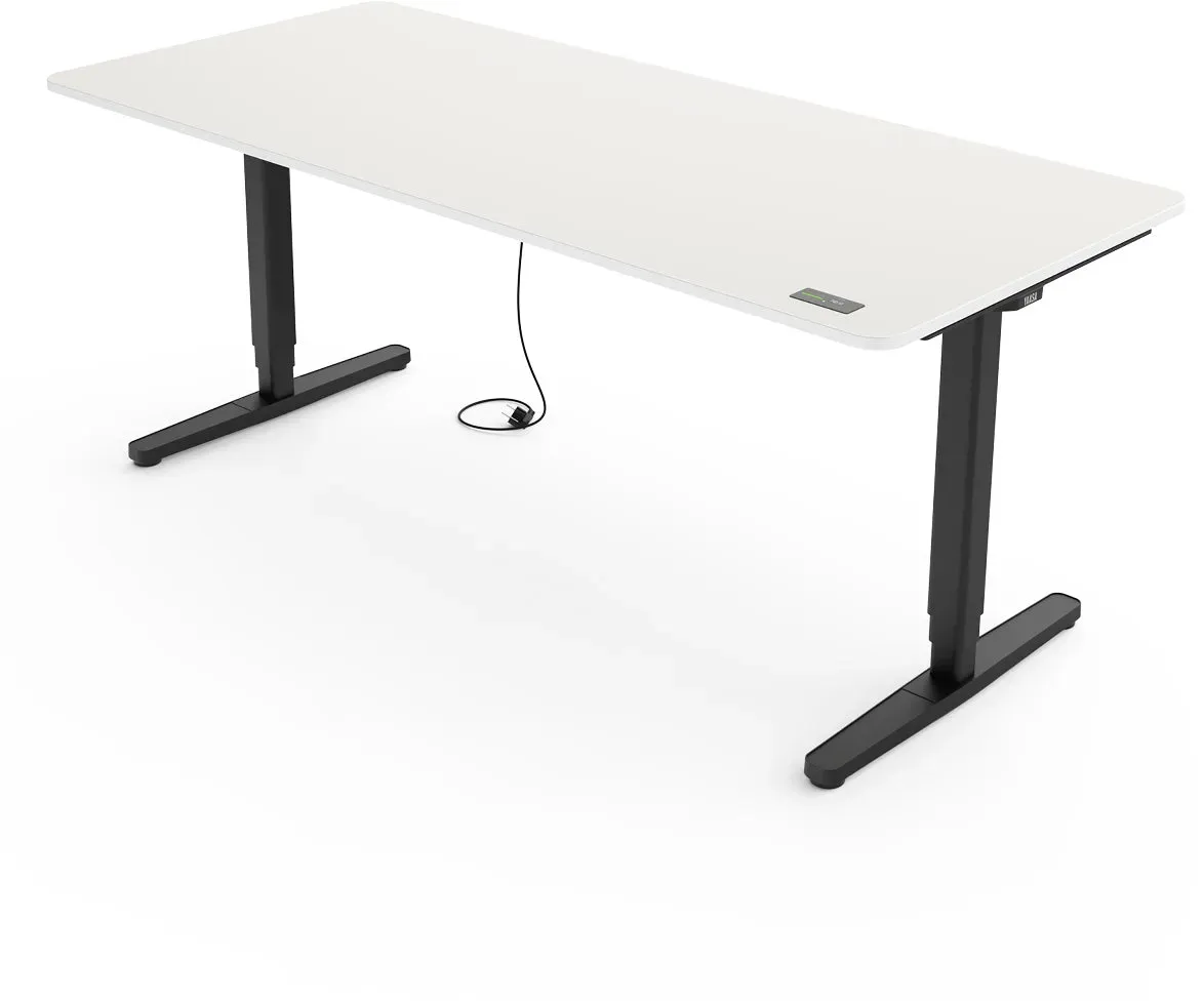 Yaasa Desk Pro, 180x80 cm, Weiß/Schwarz - Elektrisch höhenverstellbarer Steh-Schreibtisch