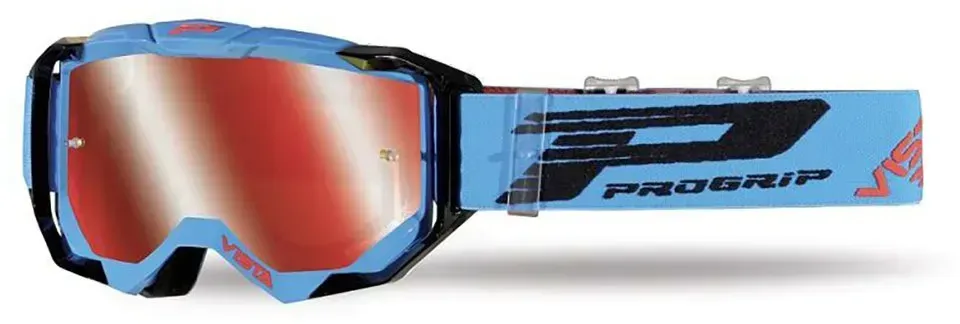 Progrip 3303-248 With Tear-off Offroad-brille - Red / Turquoise / Black - Red Mirror/CAT2