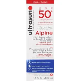 Ultrasun Alpine Creme 2in1 Gesicht+Lippen LSF 50+ 20 ml