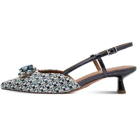 TAMARIS Damen Sling Pump mit Stilettoabsatz, blau, 38 EU