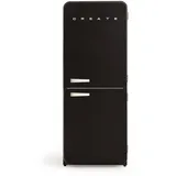 CREATE / RETRO FRIDGE FRIDGE COMBI 185 OFF WHITE/Kombi-Kühlschrank mit Gefrierfach 401L in Schwarz, Griff Cremeweiß / 190W, No Frost System, 3 Ablagen, 2 Schubladen, Temperaturregler, 70x65x185 cm