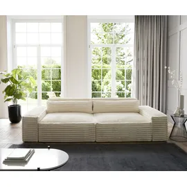 DeLife Big-Sofa Sirpio XL 270x130 cm Plüschcord Beige