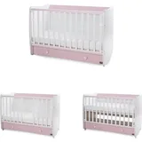 Lorelli Babybett Dream 60 x 120 cm umbaubar Schreibtisch Kinderbett Schaukelbett pink