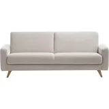 exxpo - sofa fashion 3-Sitzer Samso, elegant und bequem, aktueller Cord Bezug, Kippcouch, hochwertige Verarbeitung, Schlafsofa inkl. Bettfunktion und Bettkasten beige