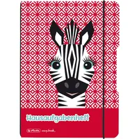 Herlitz Aufgabenheft flex, A5, 48 Blatt, Motiv: Cute Animals Zebra, 1 Stück, Hausaufgaben, 50039845