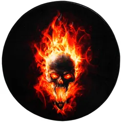 Badematte »Totenkopf Flammen«, schnell trocknend, Memory Schaum, 98019209-0 schwarz/orange 1 St.