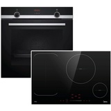 Siemens Backofen 71 Liter ecoClean + Midea Induktionskochfeld Booster autark 77cm