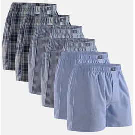 Danish Endurance AMERICAN BOXERSHORTS FÜR HERREN - 4-Pack - Blau/Rot - M