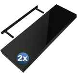 CASARIA Wandregal 70 x 23 x 3,8 cm Schwarz