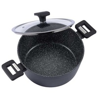 Neuetischkultur Bratentopf mit Deckel Marble Black 20 cm