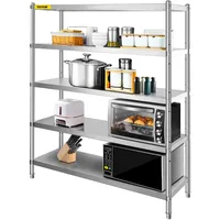 Vevor 5-stufiges Lagerregal, Garagenregal aus Edelstahl, 180 x 45