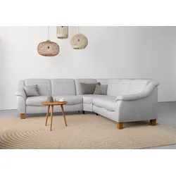 Ecksofa HOME AFFAIRE "Caldera L-Form", silber, B:270cm T:250cm, 100% Polyester, Sofas, Federkern, wahlweise mit Kopfteilverstellung, Bettfunktion, Bettkasten