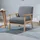 Homcom Relaxsessel Leinen 70 x 72 x 64 cm Grau mit Kissen