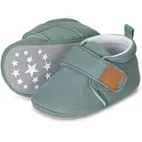 Sterntaler Baby Unisex Krabbelschuhe Baby Babykrabbelschuh uni - Krabbelschuhe Baby - mit rutschfester Sternensohle - grün, 17/18 (6-12 Months)