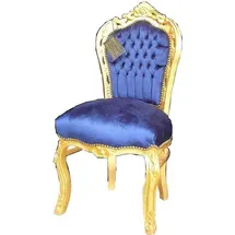 Casa Padrino Barock Esszimmerstuhl Royalblau Gold