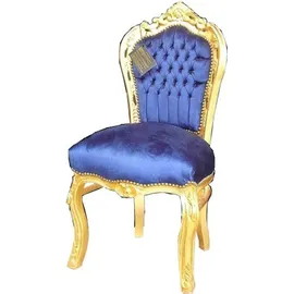 Casa Padrino Barock Esszimmerstuhl Royalblau Gold