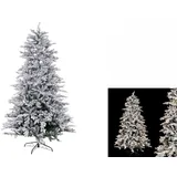 BigBuy Künstlicher verschneiter Weihnachtsbaum 210 cm – Weiß-Grün mit Lichteffekten