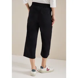 Cecil High Waist Wide Leg Hose Schwarz XXL
